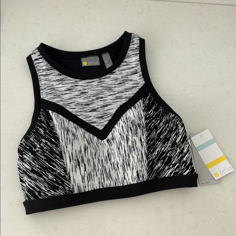 Zella Monochrome Patterned Athletic Bra